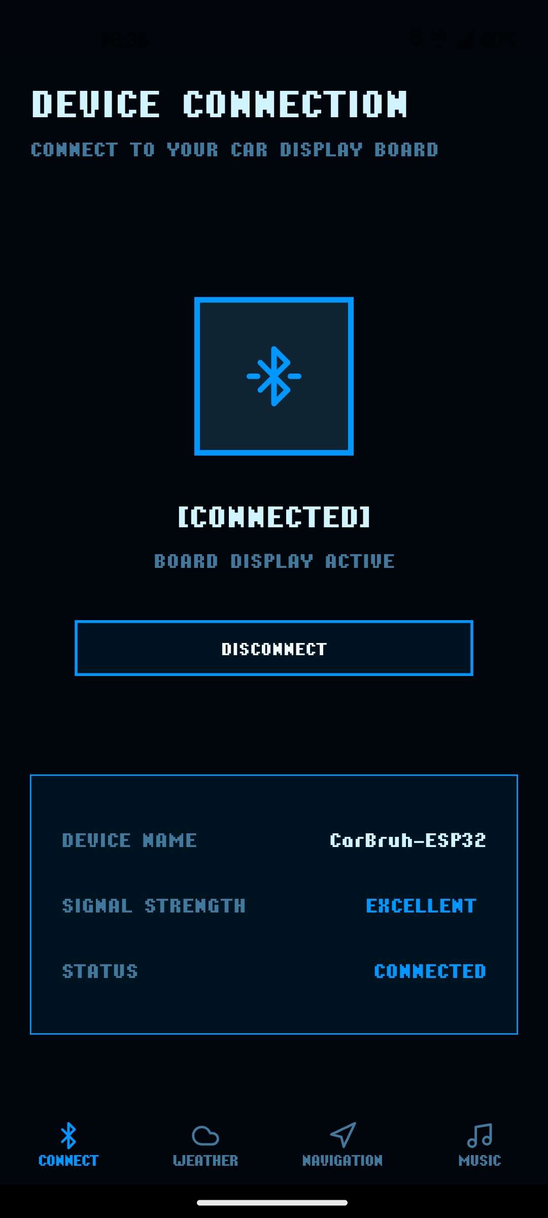 Screenshot: Mobile App Home Screen
