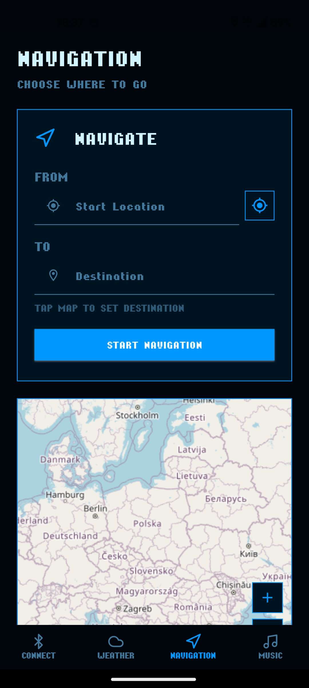 Screenshot: Mobile App Home Screen