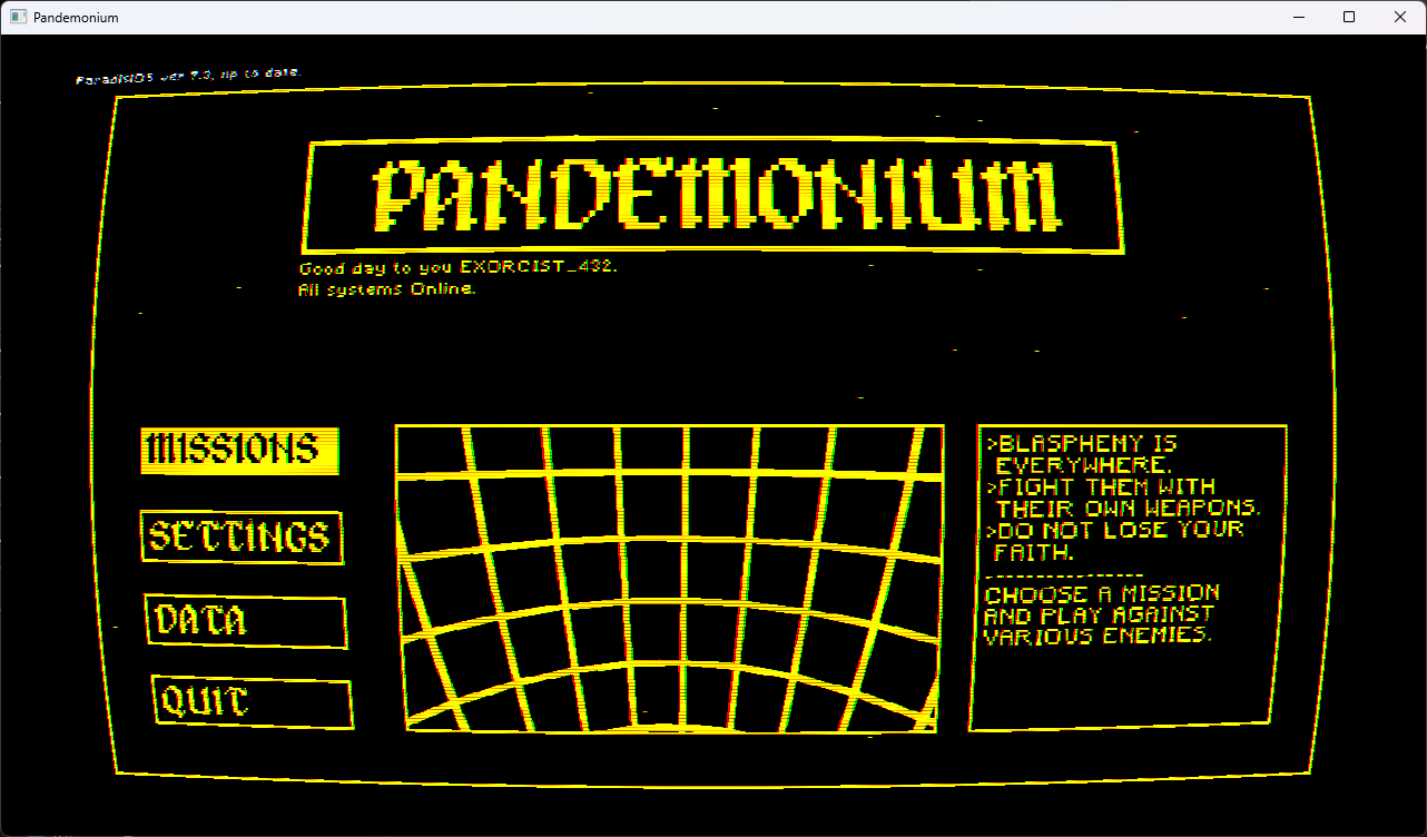 Screenshot: Main Menu