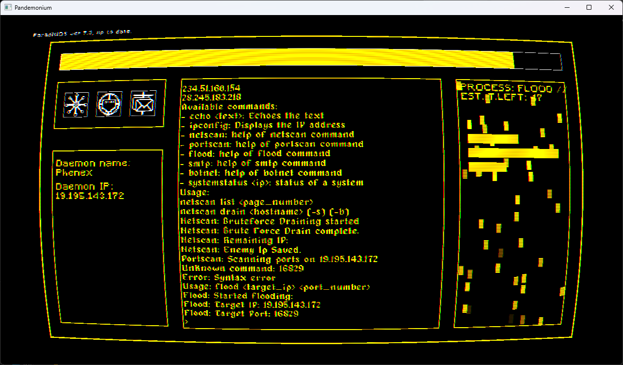 Screenshot: Main Terminal Hub